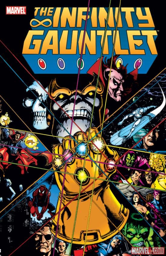 Imagen de una de las portadas del comic Infinty Gauntlet